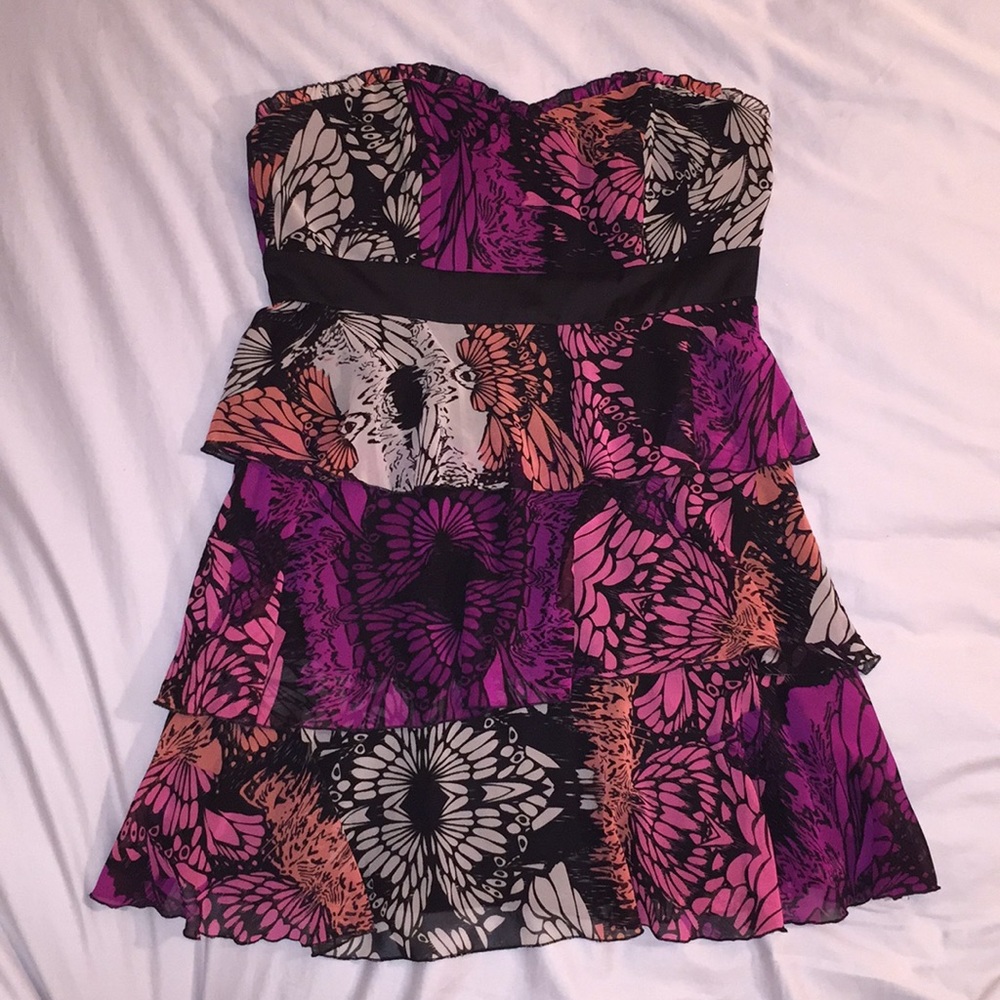 Forever21 Strapless Floral/Butterfly Dress